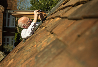 Roof inspection on bat survey
